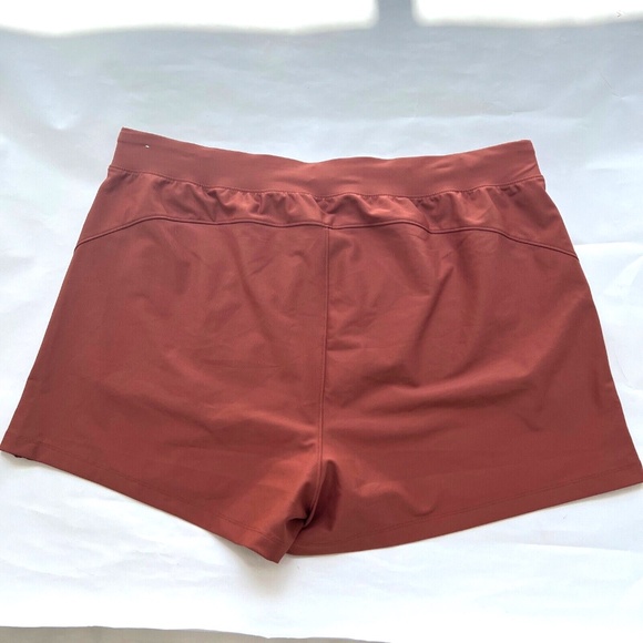 Old Navy Shorts High Rise Go Dry PowerSoft Drawstring Waist Size XL Rust - Picture 4 of 5